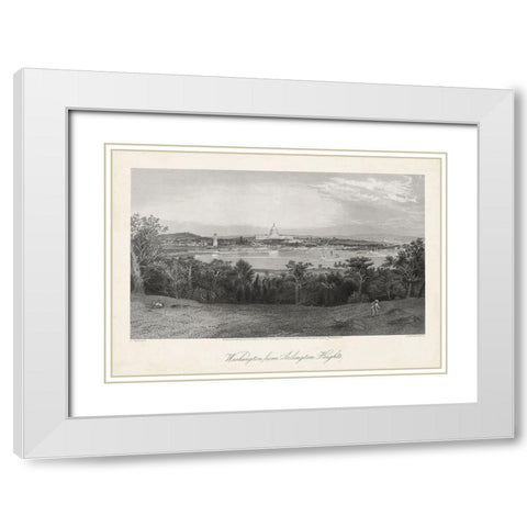 Washington from Arlington Heights White Modern Wood Framed Art Print with Double Matting by Bryant, William Cullen