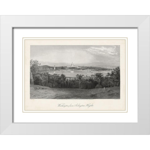 Washington from Arlington Heights White Modern Wood Framed Art Print with Double Matting by Bryant, William Cullen