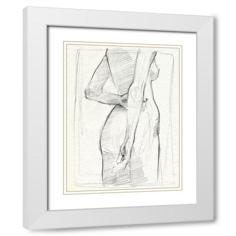 Demure I White Modern Wood Framed Art Print with Double Matting by Parker, Jennifer Paxton