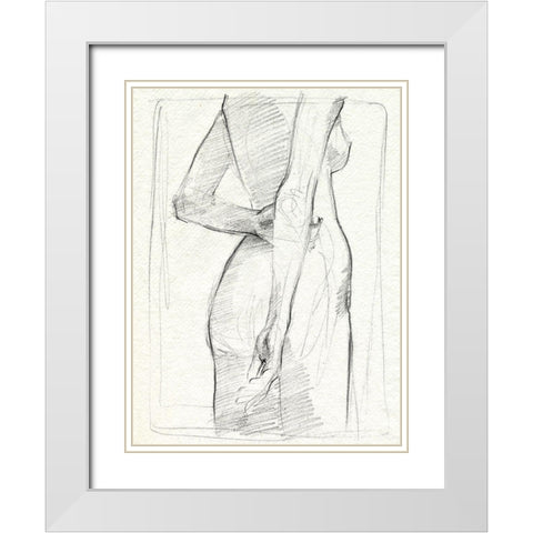 Demure I White Modern Wood Framed Art Print with Double Matting by Parker, Jennifer Paxton