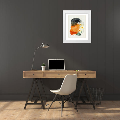 Splat I White Modern Wood Framed Art Print with Double Matting by Parker, Jennifer Paxton