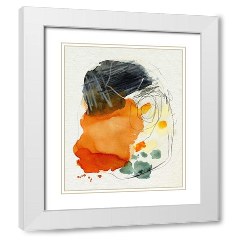 Splat I White Modern Wood Framed Art Print with Double Matting by Parker, Jennifer Paxton