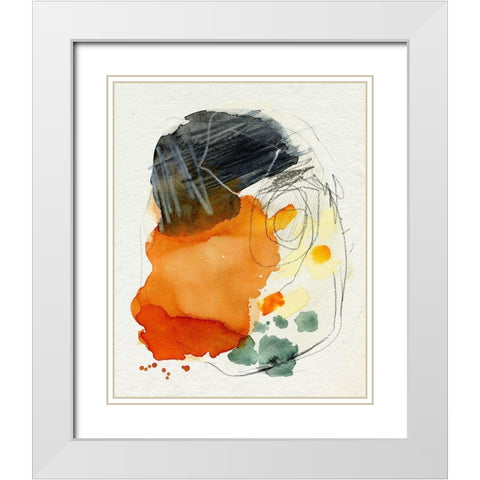 Splat I White Modern Wood Framed Art Print with Double Matting by Parker, Jennifer Paxton