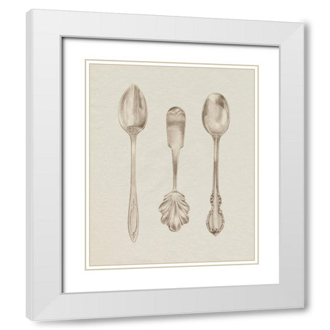 Silver Spoon II White Modern Wood Framed Art Print with Double Matting by Popp, Grace
