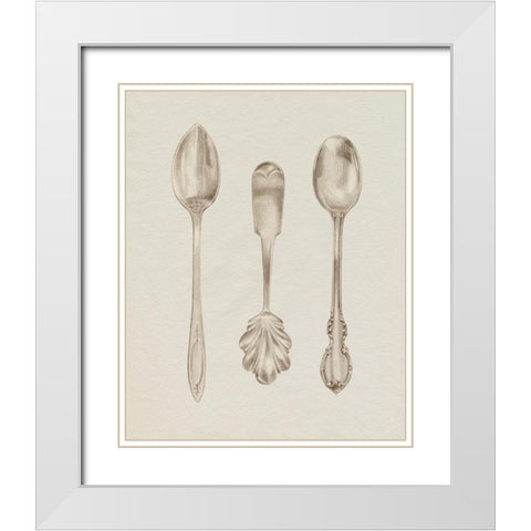 Silver Spoon II White Modern Wood Framed Art Print with Double Matting by Popp, Grace