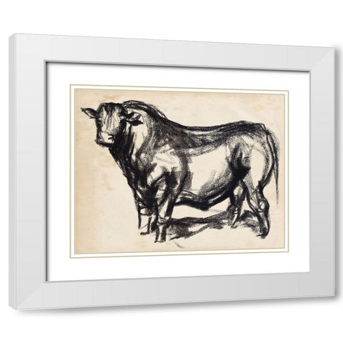 Black Angus II White Modern Wood Framed Art Print with Double Matting by Parker, Jennifer Paxton