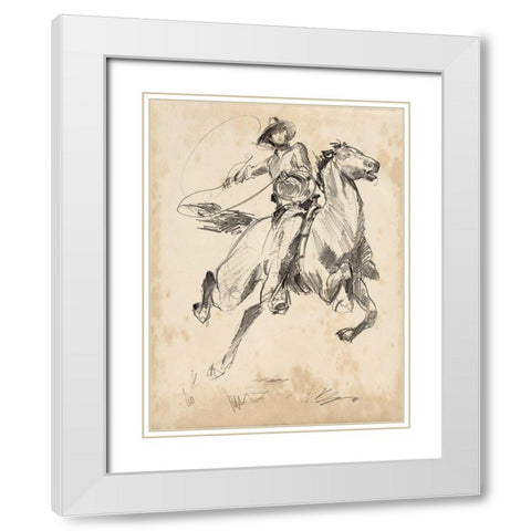 King of the Rodeo I White Modern Wood Framed Art Print with Double Matting by Parker, Jennifer Paxton