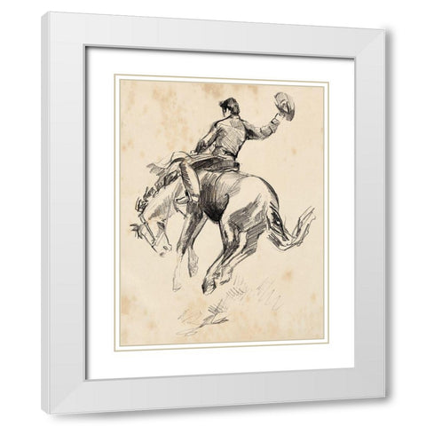 King of the Rodeo II White Modern Wood Framed Art Print with Double Matting by Parker, Jennifer Paxton