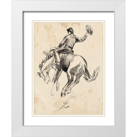 King of the Rodeo II White Modern Wood Framed Art Print with Double Matting by Parker, Jennifer Paxton