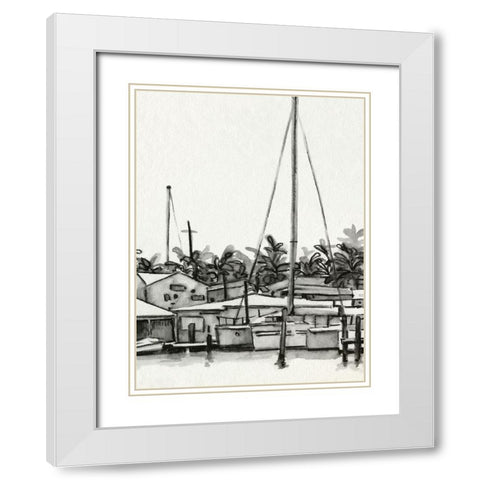 Neutral Tropics III White Modern Wood Framed Art Print with Double Matting by Caroline, Emma