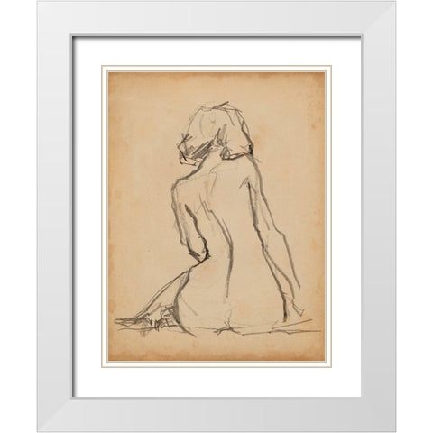 Figure Lines I White Modern Wood Framed Art Print with Double Matting by Parker, Jennifer Paxton