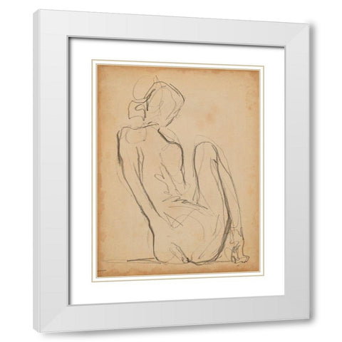 Figure Lines IV White Modern Wood Framed Art Print with Double Matting by Parker, Jennifer Paxton