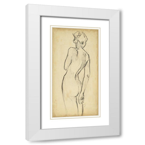 Full Figure Lines II White Modern Wood Framed Art Print with Double Matting by Parker, Jennifer Paxton