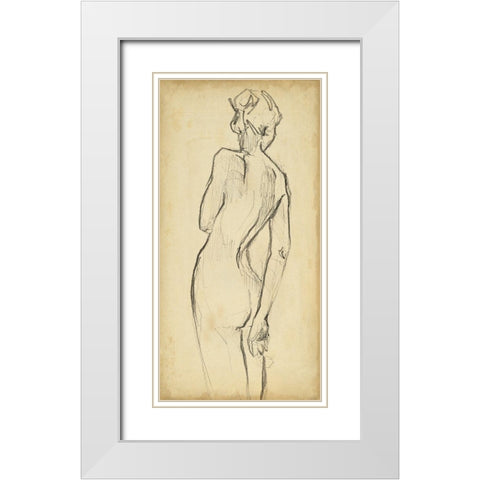 Full Figure Lines II White Modern Wood Framed Art Print with Double Matting by Parker, Jennifer Paxton