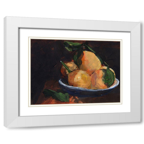 Fruit Plate I White Modern Wood Framed Art Print with Double Matting by Parker, Jennifer Paxton
