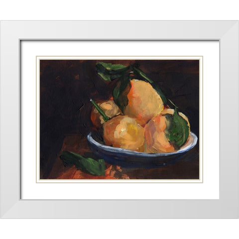 Fruit Plate I White Modern Wood Framed Art Print with Double Matting by Parker, Jennifer Paxton
