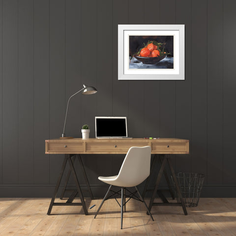 Fruit Plate II White Modern Wood Framed Art Print with Double Matting by Parker, Jennifer Paxton