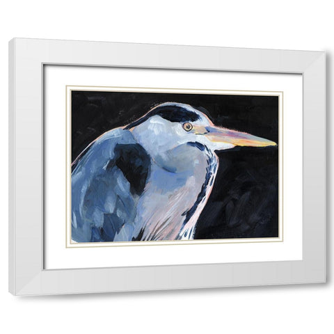 Great Heron I White Modern Wood Framed Art Print with Double Matting by Parker, Jennifer Paxton