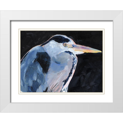 Great Heron I White Modern Wood Framed Art Print with Double Matting by Parker, Jennifer Paxton