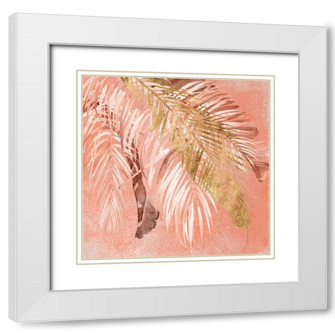 Golden Palms II White Modern Wood Framed Art Print with Double Matting by Parker, Jennifer Paxton
