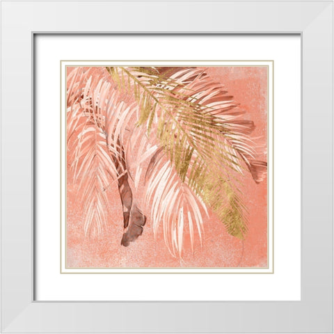 Golden Palms II White Modern Wood Framed Art Print with Double Matting by Parker, Jennifer Paxton