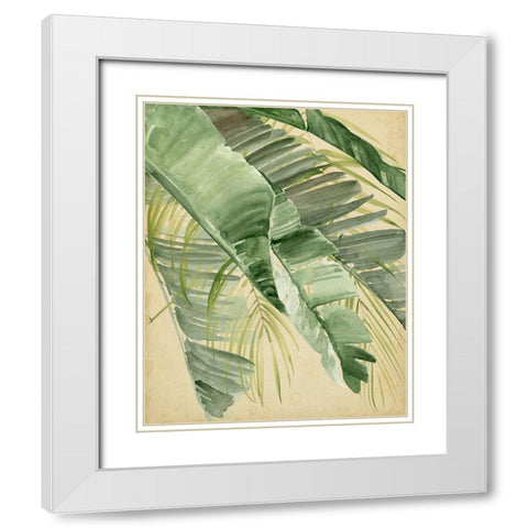 Banana Palms I White Modern Wood Framed Art Print with Double Matting by Parker, Jennifer Paxton