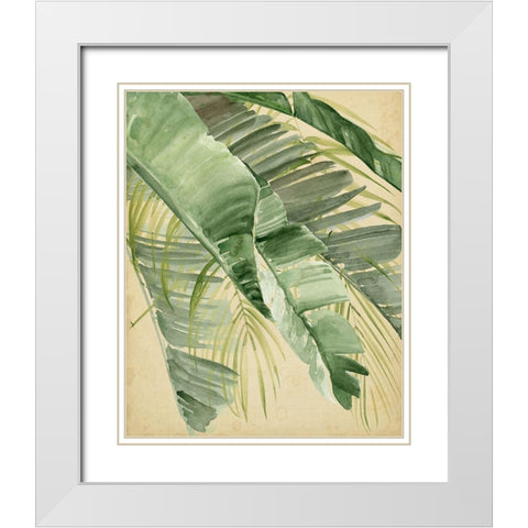 Banana Palms I White Modern Wood Framed Art Print with Double Matting by Parker, Jennifer Paxton