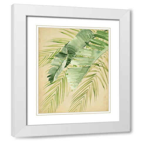 Banana Palms II White Modern Wood Framed Art Print with Double Matting by Parker, Jennifer Paxton