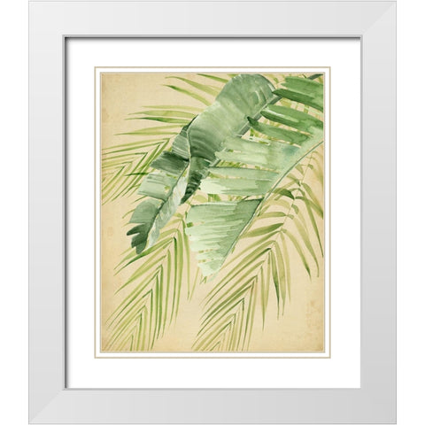 Banana Palms II White Modern Wood Framed Art Print with Double Matting by Parker, Jennifer Paxton