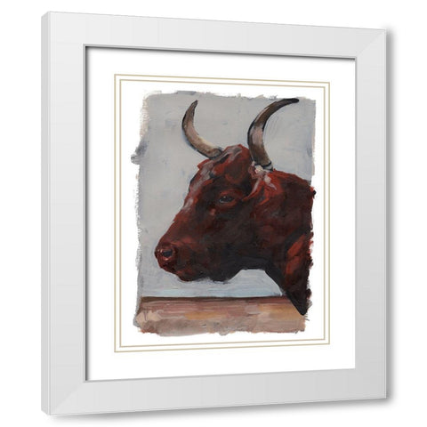 Cattle View I White Modern Wood Framed Art Print with Double Matting by Parker, Jennifer Paxton