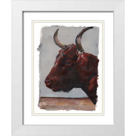 Cattle View I White Modern Wood Framed Art Print with Double Matting by Parker, Jennifer Paxton