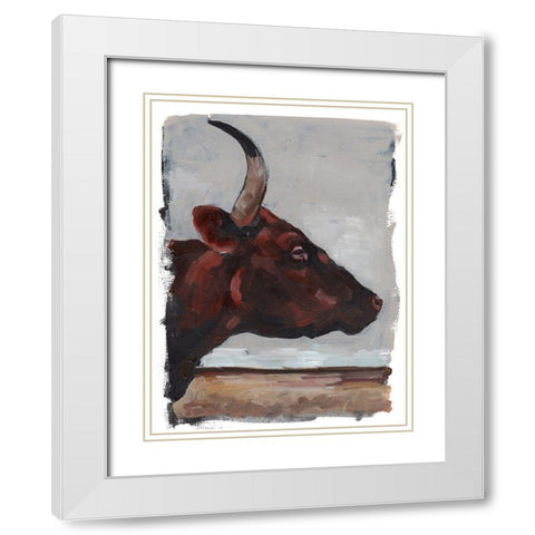 Cattle View II White Modern Wood Framed Art Print with Double Matting by Parker, Jennifer Paxton