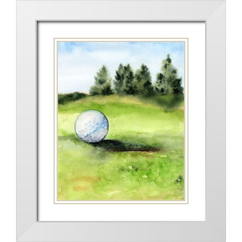 Tee Off Time II White Modern Wood Framed Art Print with Double Matting by Parker, Jennifer Paxton