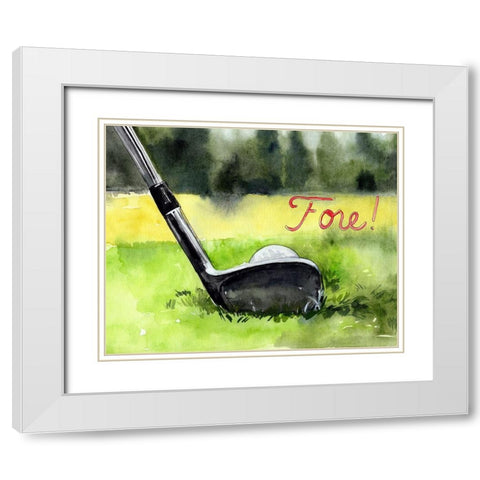 Tee Off Time IV White Modern Wood Framed Art Print with Double Matting by Parker, Jennifer Paxton