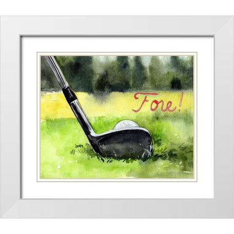 Tee Off Time IV White Modern Wood Framed Art Print with Double Matting by Parker, Jennifer Paxton