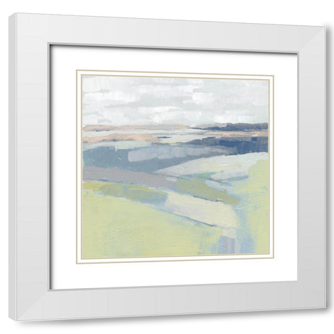 Pastel Prairie I White Modern Wood Framed Art Print with Double Matting by Parker, Jennifer Paxton