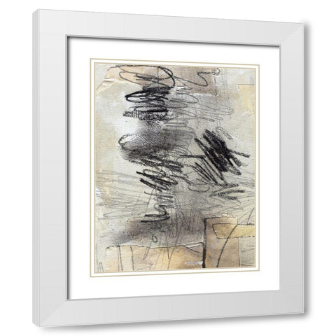 Masked Notes II White Modern Wood Framed Art Print with Double Matting by Parker, Jennifer Paxton