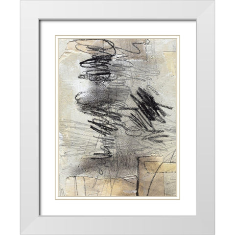Masked Notes II White Modern Wood Framed Art Print with Double Matting by Parker, Jennifer Paxton