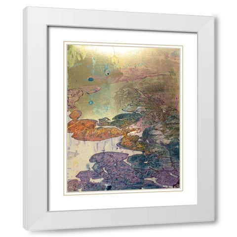 Monets Landscape III White Modern Wood Framed Art Print with Double Matting by Combs, Joyce