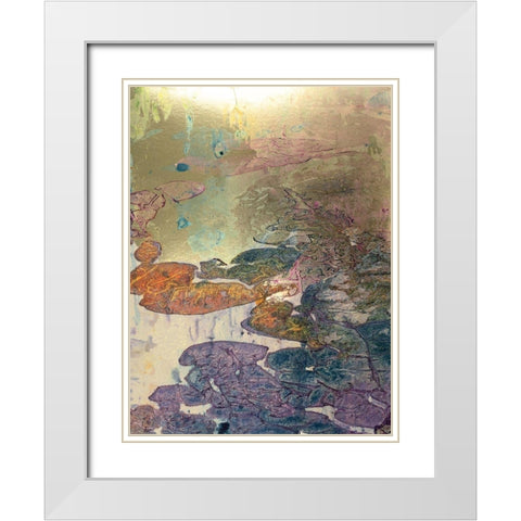 Monets Landscape III White Modern Wood Framed Art Print with Double Matting by Combs, Joyce