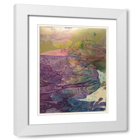 Monets Landscape V White Modern Wood Framed Art Print with Double Matting by Combs, Joyce