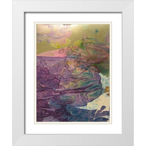 Monets Landscape V White Modern Wood Framed Art Print with Double Matting by Combs, Joyce