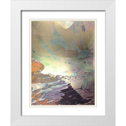 Monets Landscape VIII White Modern Wood Framed Art Print with Double Matting by Combs, Joyce