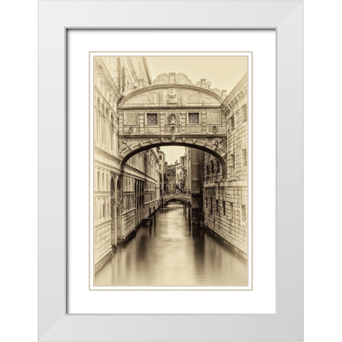 Vintage Venice I White Modern Wood Framed Art Print with Double Matting by Head, Danny