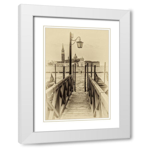 Vintage Venice II White Modern Wood Framed Art Print with Double Matting by Head, Danny