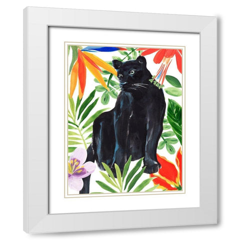 Panthers Paradise I White Modern Wood Framed Art Print with Double Matting by Warren, Annie