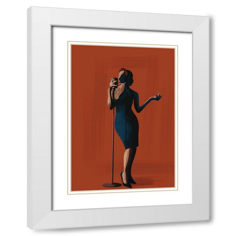 Music And Art I White Modern Wood Framed Art Print with Double Matting by Arctic Frame