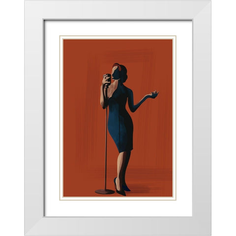 Music And Art I White Modern Wood Framed Art Print with Double Matting by Arctic Frame