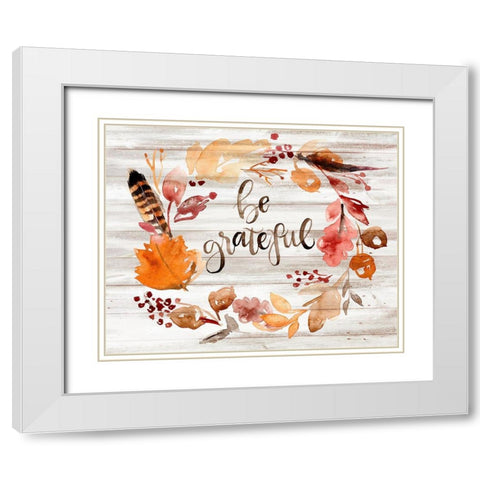 Grateful Thanksgiving I White Modern Wood Framed Art Print with Double Matting by Parker, Jennifer Paxton