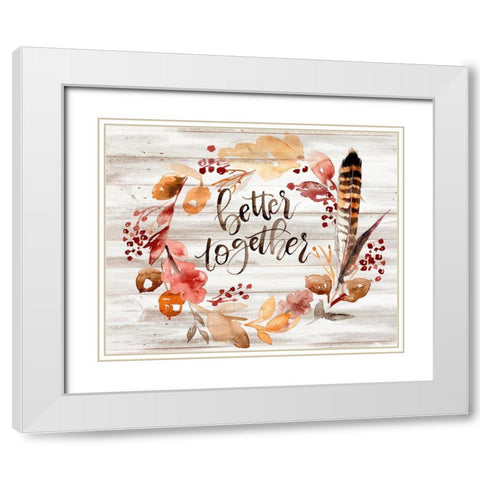 Grateful Thanksgiving III White Modern Wood Framed Art Print with Double Matting by Parker, Jennifer Paxton